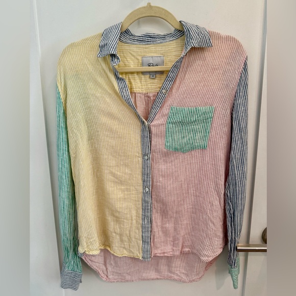 Rails Charli Mixed Rainbow Striped Shirt - XS - Picture 1 of 5